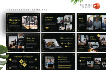 Dark Vintage Business PowerPoint Template